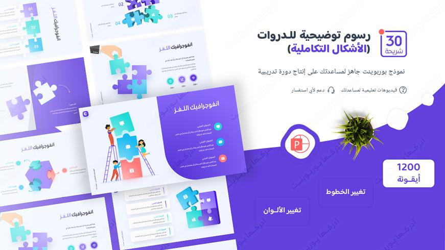 بوربوينت رسوم توضيحية لأشكال تكاملية لإنشاء دورة تدريبية