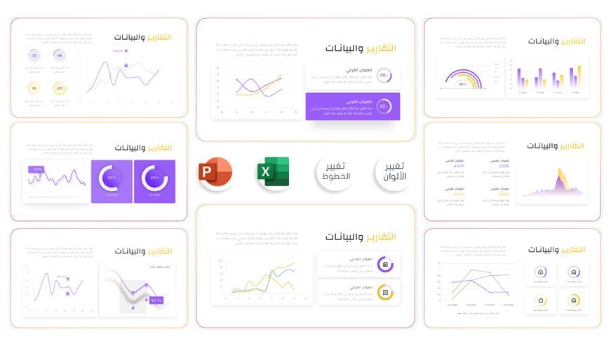 تصميم جاهز داشبورد لتحليل البيانات والمؤشرات KPI مرتبطة بالاكسيل