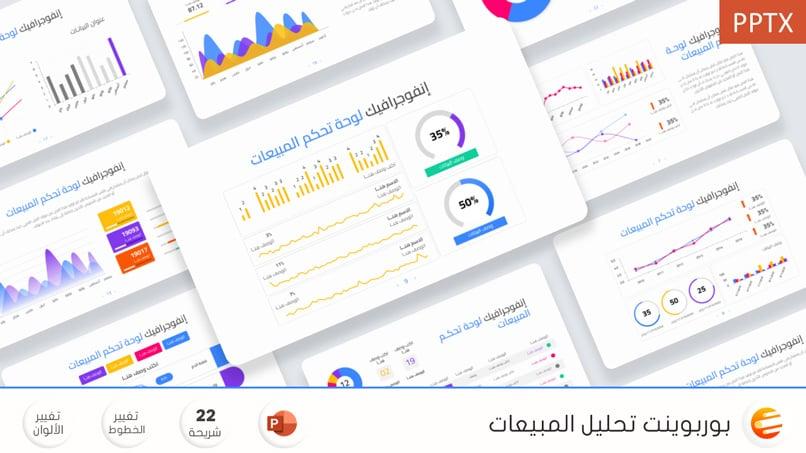 نموذج بوربوينت لوحة معلومات لتحليل المبيعات