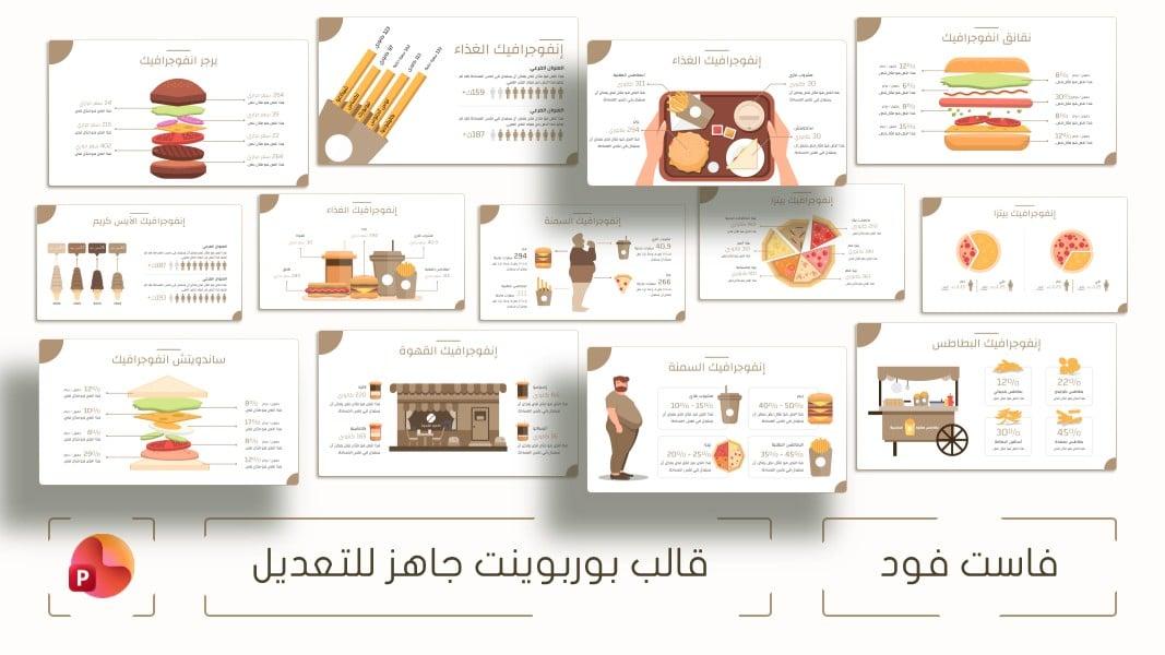 فاست فود - قالب PPT لعمل برزنتيشن عن البرجر والطعام السريع